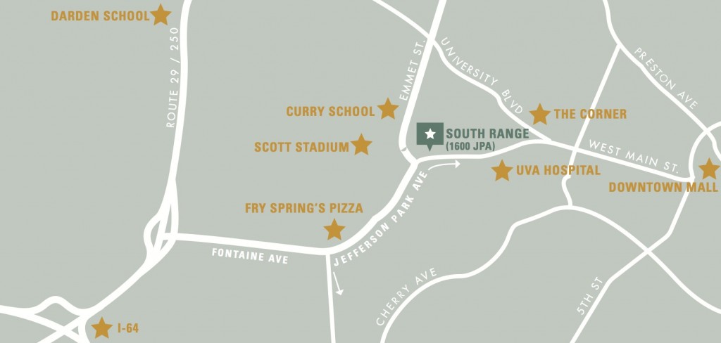 1600 South Range is centrally located near UVA in historic Charlottesville, Va.